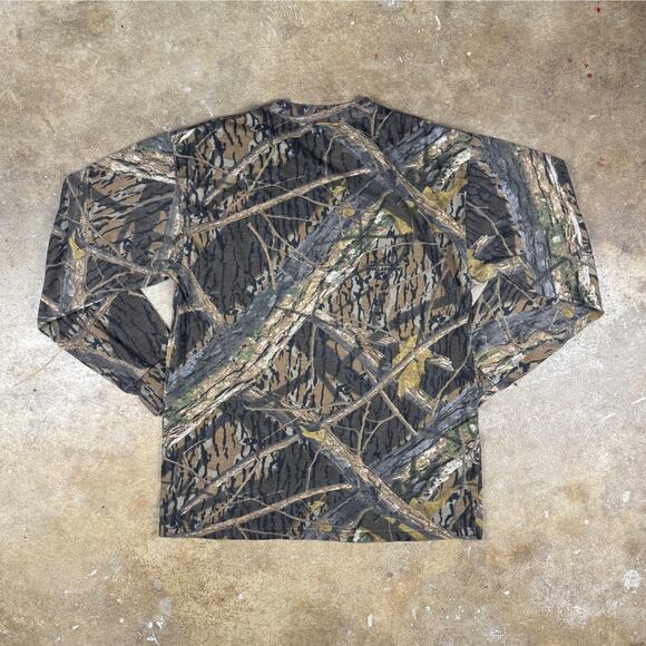 Mossy Oak‎ Shadow Branch Camo Long Sleeve T-Shirt Y2K Men’s Medium Vintage - Picture 3 of 10